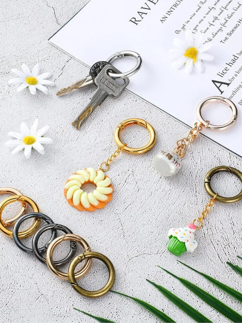 18 Pcs Spring O Rings Alloy Round Clips Circle Trigger Spring O Ring 35mm Snap